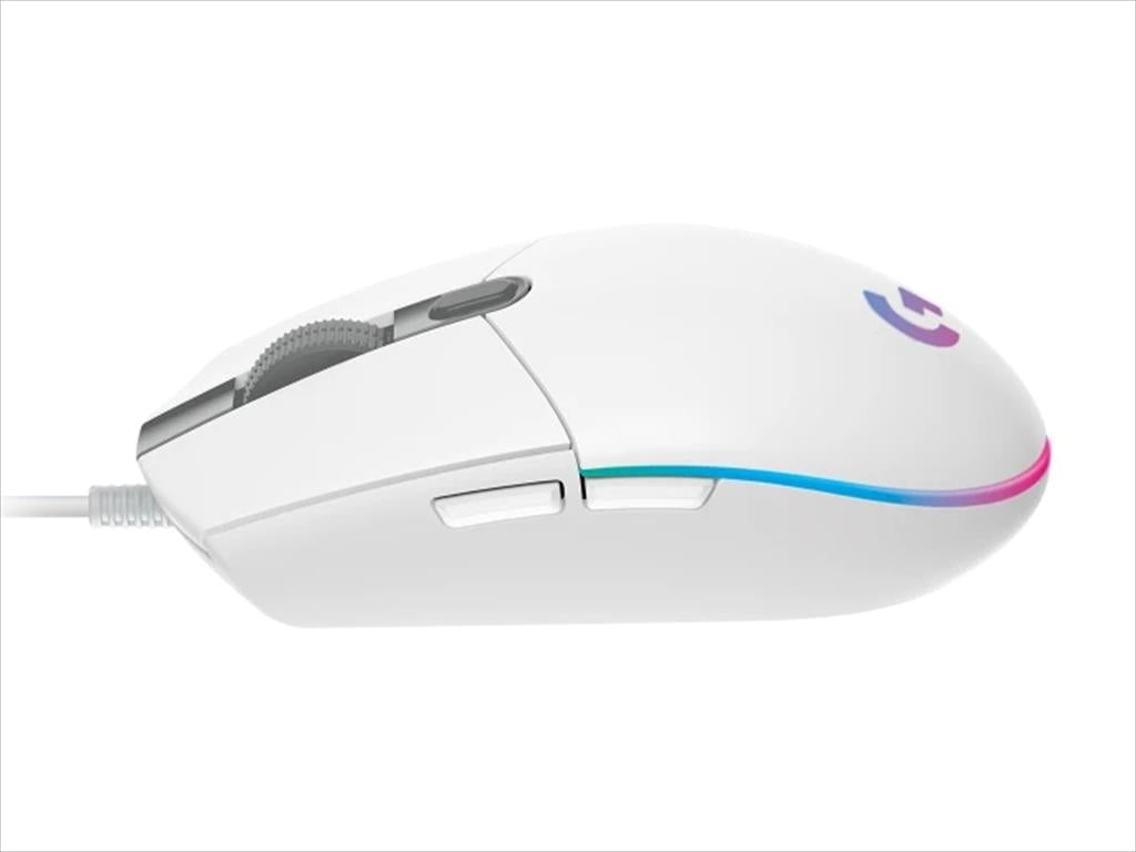 MOUSE WIRED USB LOGITECH G203 LIGHTSYNC RGB, WHITE 910-005797