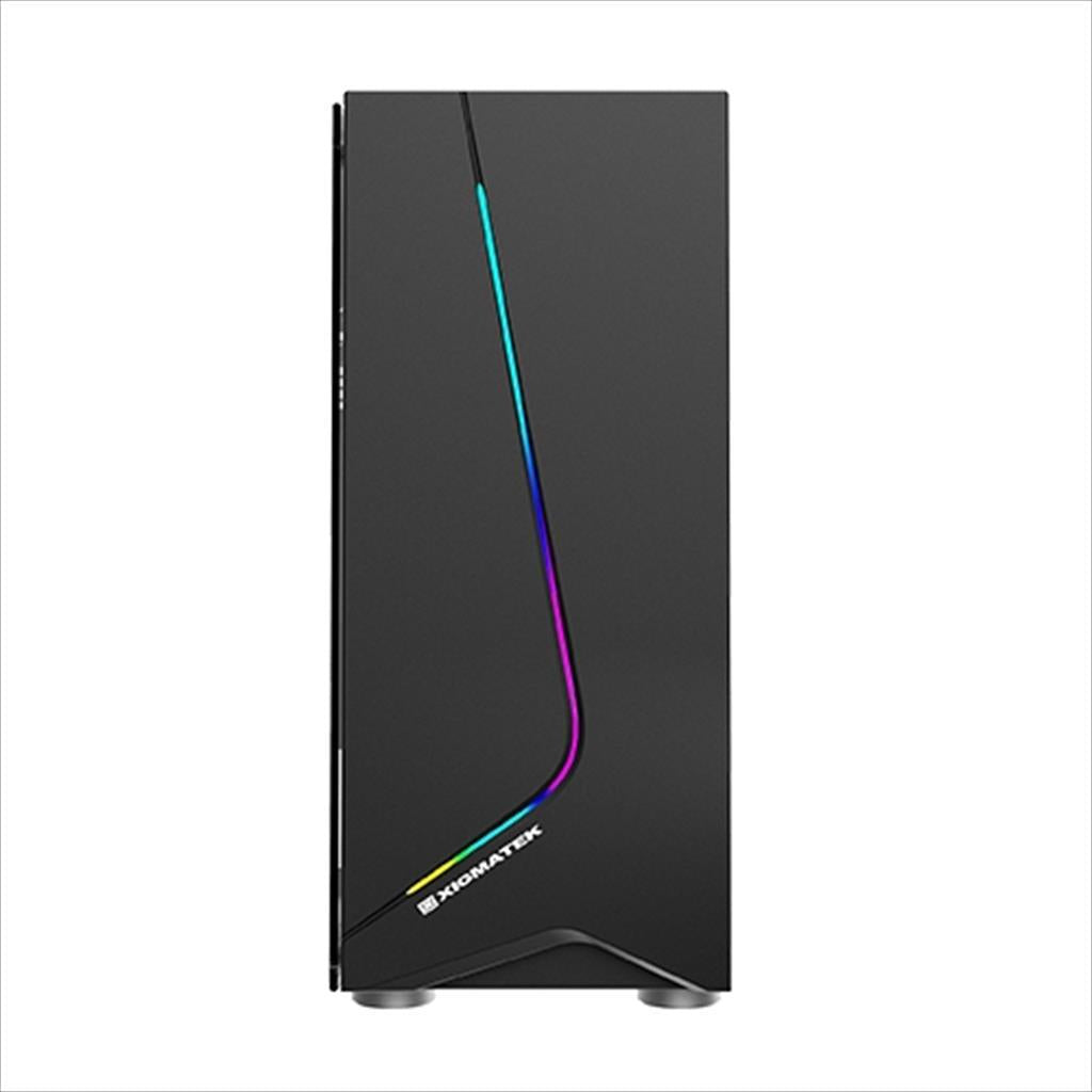 CASE XIGMATEK ATX mid-Tower EROS w/Tempered glass , Rainbow LED Front Panel, 1x120mm LED RGB fan, w/o OD DVD slot, EN43378