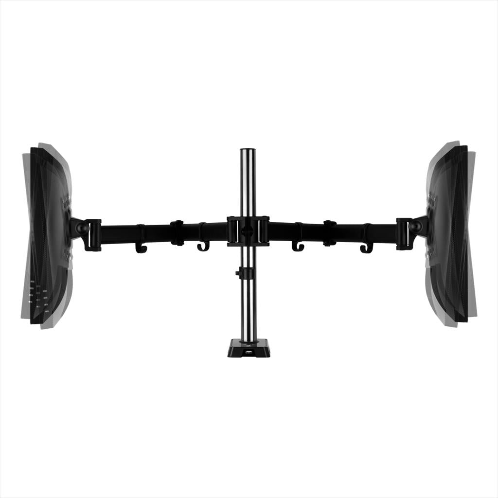 MONITOR STAND ARCTIC Z2 (Gen 3) , 2 MONITORS, up to 34",VESA 100/75mm, Tilt, Swivel, Rotation, 8kg per arm, w/ 4x USB 2.0,  AEMNT00053A