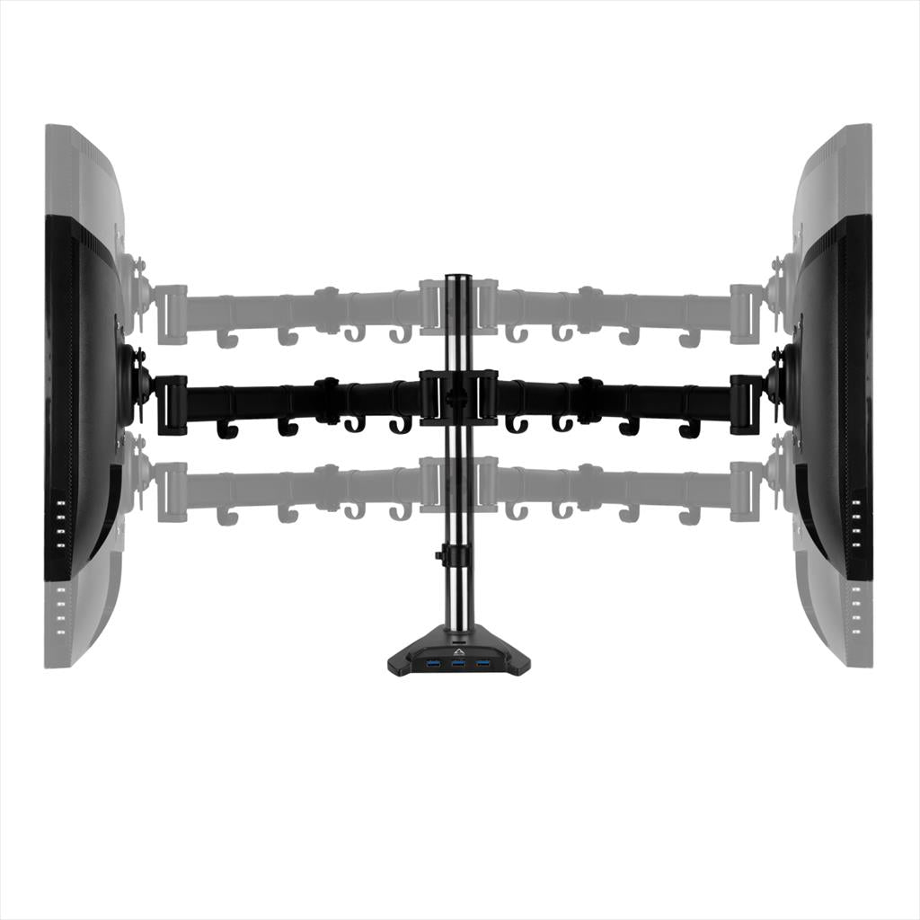 MONITOR STAND ARCTIC Z2 PRO (Gen 3) , 2 MONITORS, up to 34",VESA 100/75mm, Tilt, Swivel, Rotation, 10kg per arm, w/ 4x USB 3.0,  AEMNT00050A