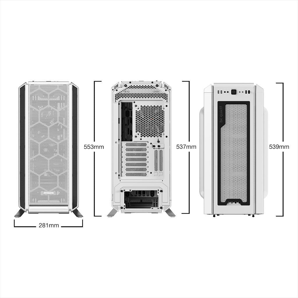 CASE BE QUIET! ATX Mid-Tower Silent Base 802, 3x140mm Pure Wings 2 PWM,Fan controller, Extra thick insulation mats, w/WINDOW, White BGW40