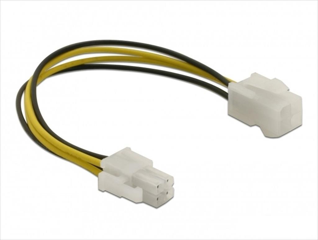 EXTENSION PSU EPS 4-pin 30cm , DELOCK, Black/Yellow