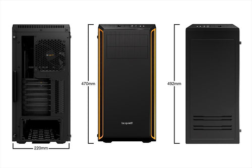 CASE BE QUIET! ATX Mid-Tower Pure Base 600, 1x140mm Pure Wings 2,1x120mm Pure Wings 2, Extra insulation mats, w/ WINDOW, w/ OD DVD slot, Orange BGW20