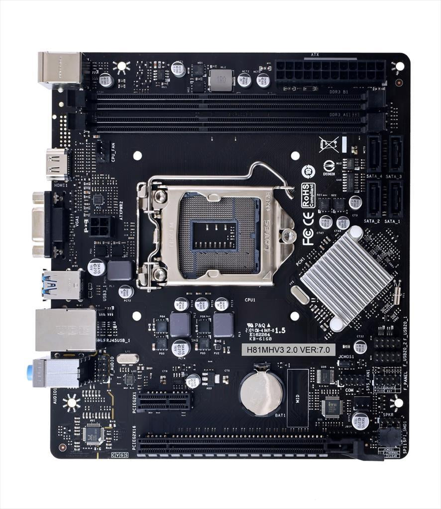 MB 1150 H81MHV3 BIOSTAR 2xDDR3 1600Mhz, PCIex16, PCIex1,2xSATA III, 2xSATAII, 4xUSB 2.0, 2xUSB 3.0, HDMI, VGA, COM port header