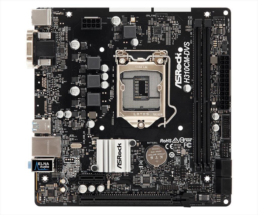 MB 1151 H310CM-DVS ASROCK, 2xDDR4 2666MHz, DVI-D, VGA, PCIex16, PCIex1, 4xSATAIII, 4xUSB 3.1, 4xUSB2.0, 7.1 Channels