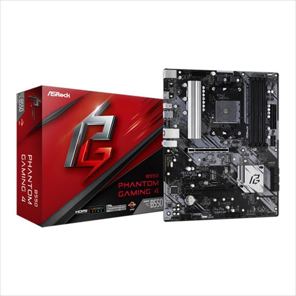 MB AM4 B550 Phantom Gaming 4 ASROCK 4xDDR4 4733+MHZ (OC), HDMI, 1xPCIex16 4.0, 1xPCIex16 3.0, 2xPCIex1 2xM.2, 6xSATAIII, 8xUSB 3.2Gen1, 7.1