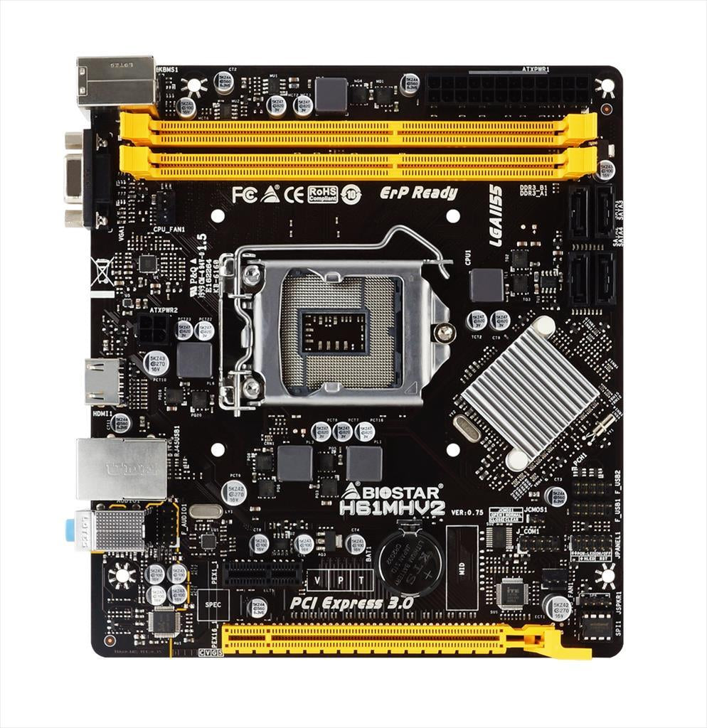 MB 1155 H61MHV2 BIOSTAR, 2xDDR3 1600MHz, VGA, HDMI, 1xPCIex16, 1xPCIex1, 4xSATAII, 4xUSB2.0