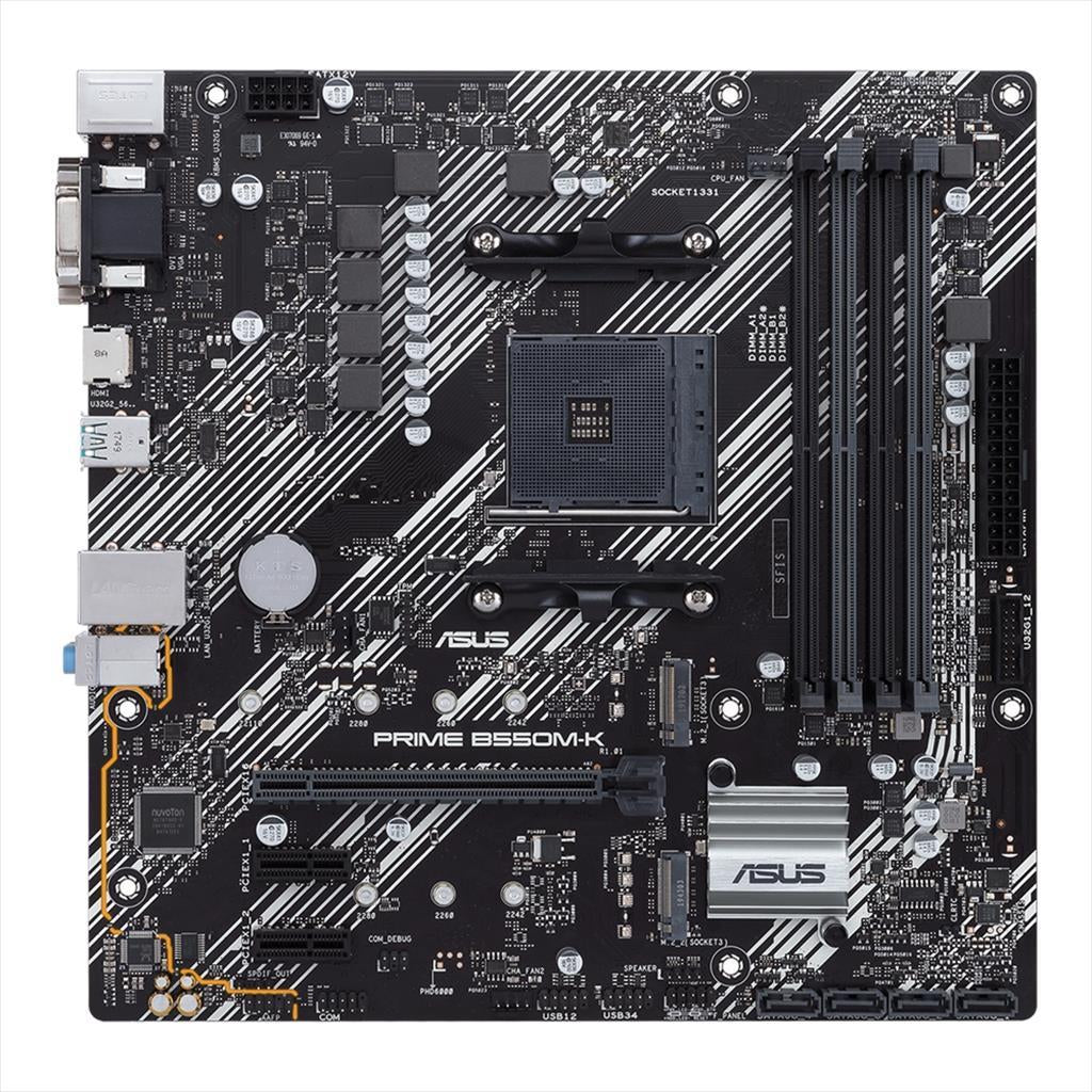MB AM4 B550M-K PRIME ASUS 4xDDR4 4600Mhz(O.C), 2xPCIex16,2xPCIex1, DVI-D, VGA ,HDMI, 4xSATAIII,2xM.2,4xUSB 3.1 Gen1,2xUSB 3.1 Gen2