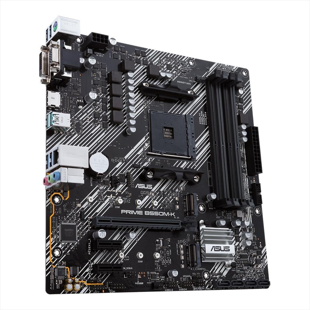 MB AM4 B550M-K PRIME ASUS 4xDDR4 4600Mhz(O.C), 2xPCIex16,2xPCIex1, DVI-D, VGA ,HDMI, 4xSATAIII,2xM.2,4xUSB 3.1 Gen1,2xUSB 3.1 Gen2