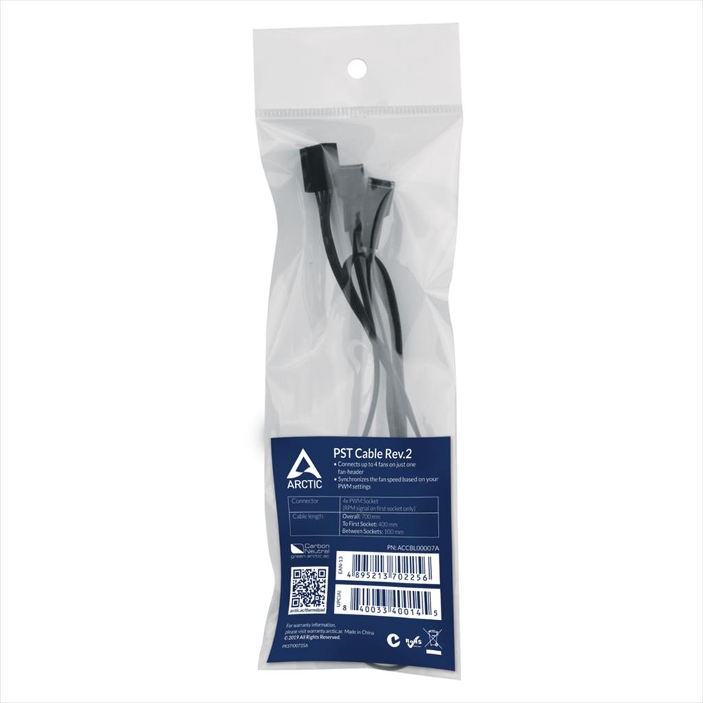 CONVERTOR FAN SPLITER ARCTIC PST Rev.2 7cm - 4pin 1x female to 4x male PWM, ACCBL00007A