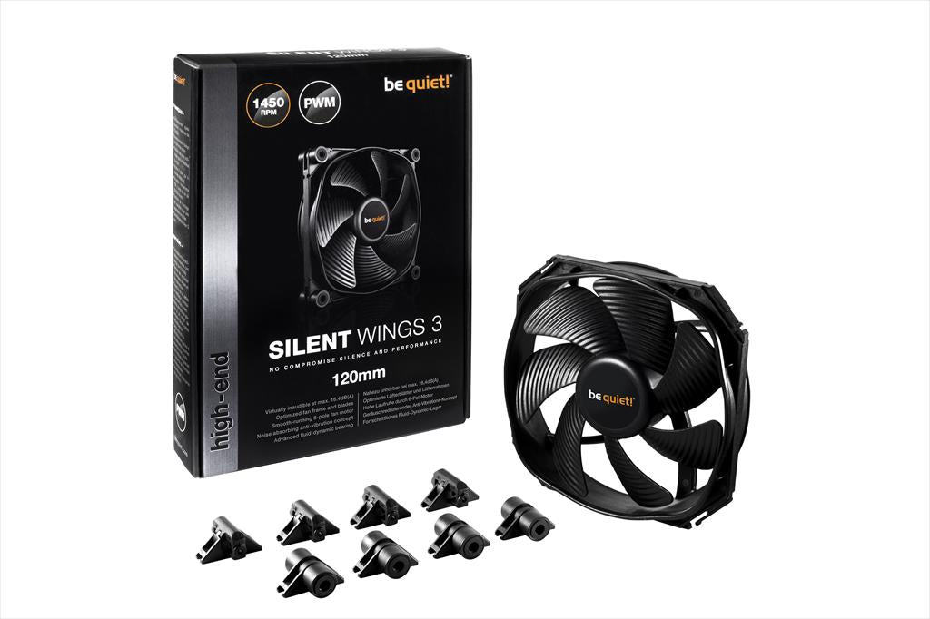 COOLERS CASE FAN 120mm BE QUIET! SILENT WINGS 3 PWM 1.450rpm, DURABLE FLUID-DYNAMIC BEARING, BL066