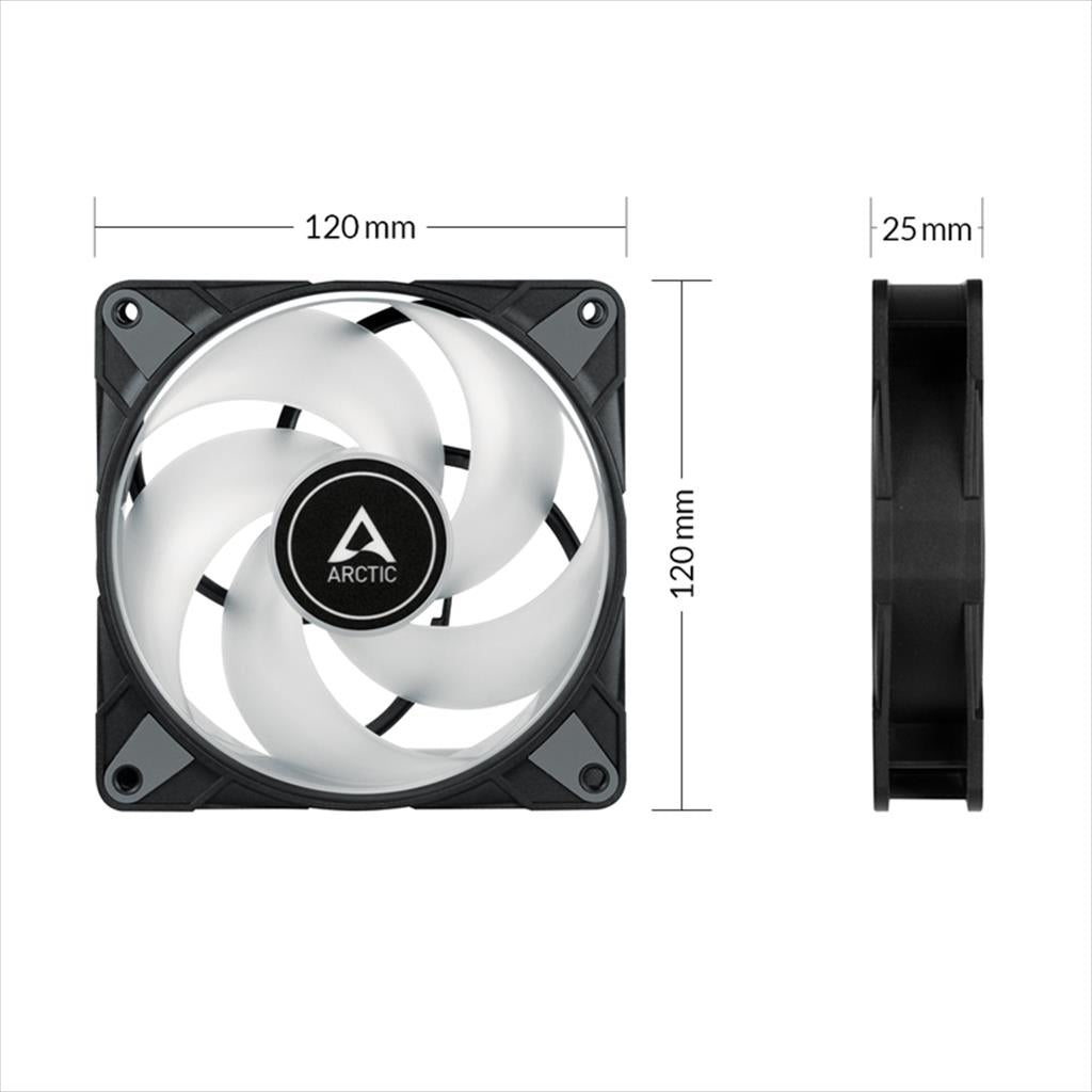 COOLERS CASE FAN 120mm ARCTIC P12 PWM PST A-RGB 0dB 2000 RPM BLACK ACFAN00231A