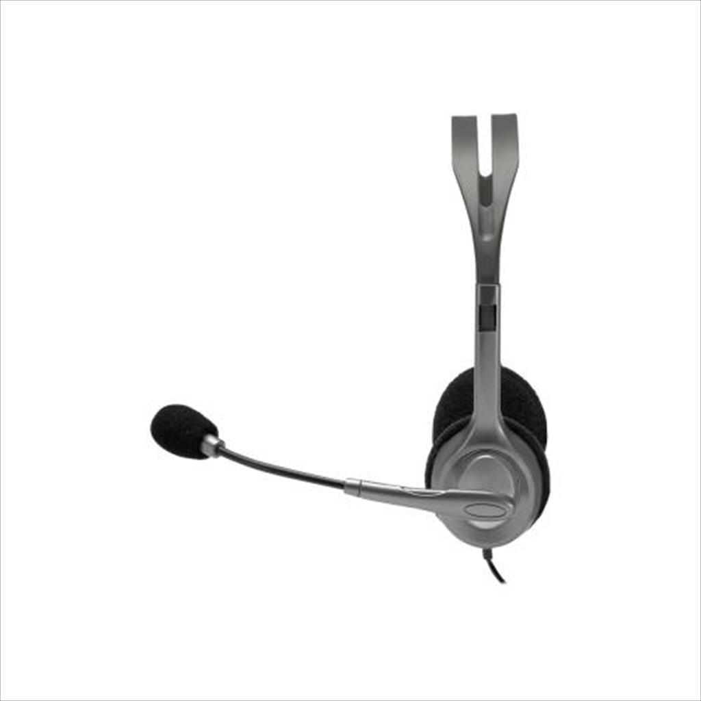 HEADPHONES LOGITECH H110 silver w/microphone 981-000271, 2x3.5mm