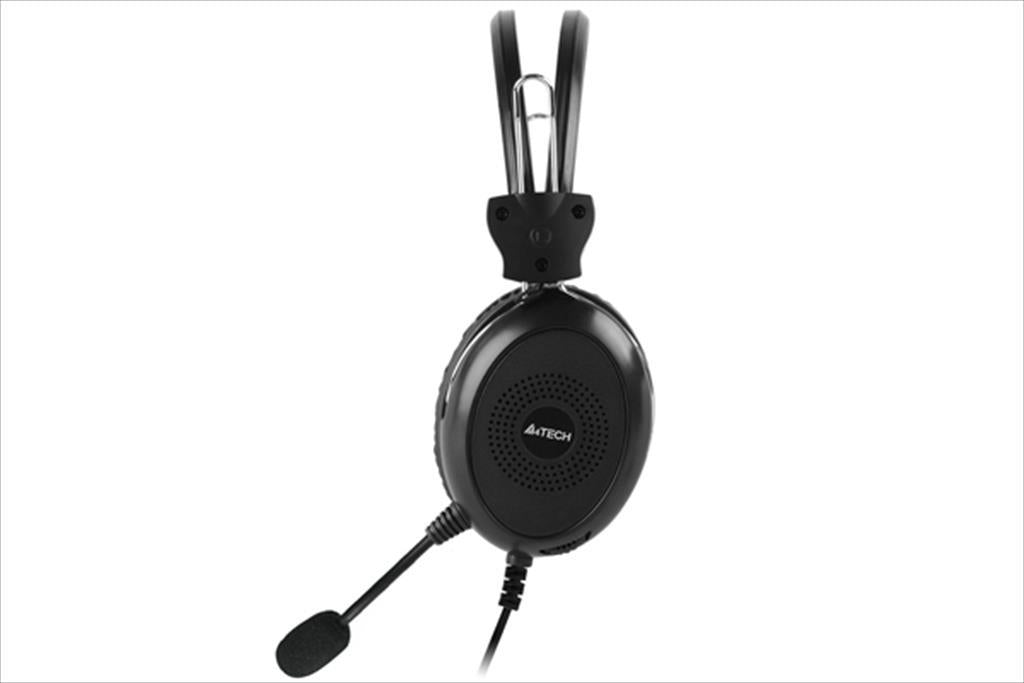 HEADPHONES A4TECH HU-30, w/microphone, USB, Black