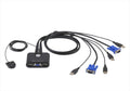 KVM Switch 2port, USB, w/ KVM set, Remote Port Selector, ATEN, CS22U-AT