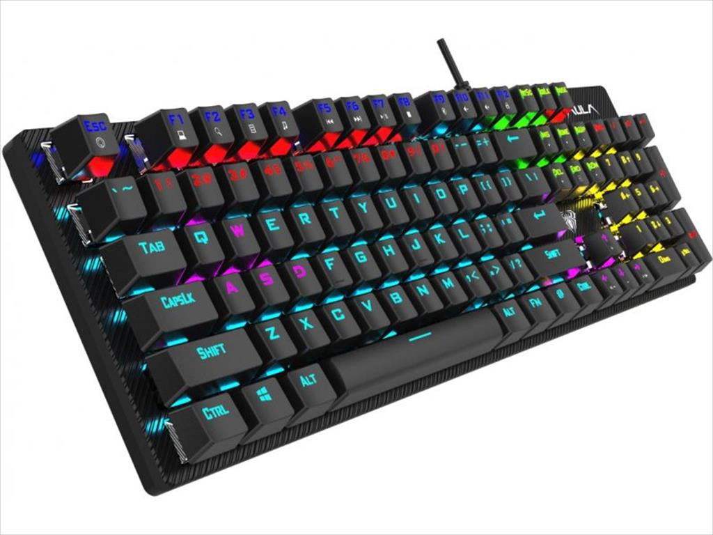 KEYBOARD MECHANICAL AULA RETRIBUTION TACTILE BLUE Switch Illuminated Black, 316527