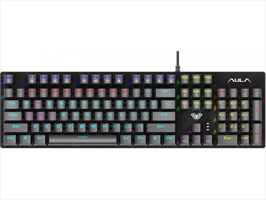 KEYBOARD MECHANICAL AULA RETRIBUTION TACTILE BLUE Switch Illuminated Black, 316527