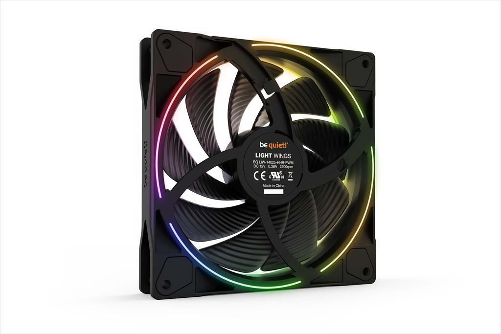 COOLERS CASE FAN 140mm BE QUIET! LIGHT WINGS PWM high-speed 2.200rpm ARGB, RIFLE BEARING, Triple Pack, BL079