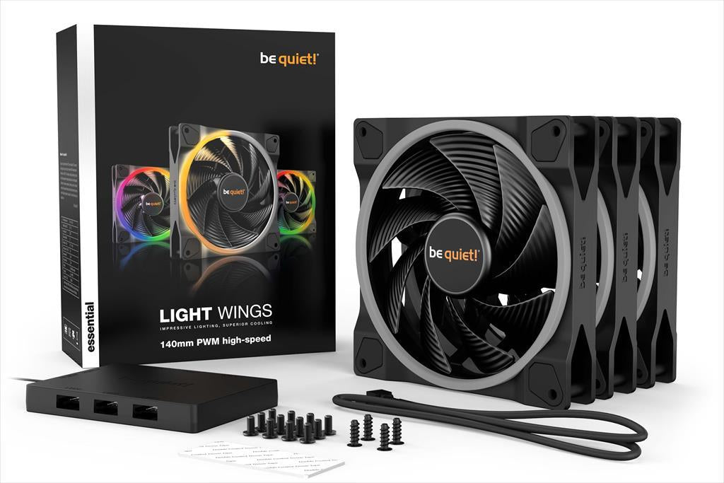 COOLERS CASE FAN 140mm BE QUIET! LIGHT WINGS PWM high-speed 2.200rpm ARGB, RIFLE BEARING, Triple Pack, BL079