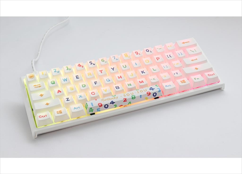 KEYBOARD MECHANICAL DUCKY x SOU. SOU ONE 2 MINI  RGB 60% PBT Double-shot keycaps Cherry MX Red, White, DKON2061ST-RUSPHWWTS2