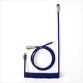 KEYBOARD ACCESSORY KEYCHRON COILED AVIATOR CUSTOM CABLE (Type-C to Type-C) w/adapter type-A to Type-C, Blue, Cab-L