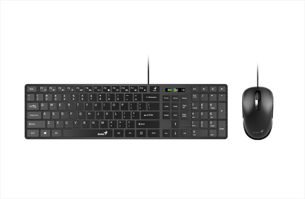 COMBO KEYBOARD AND MOUSE WIRED GENIUS SlimStar C126 Black