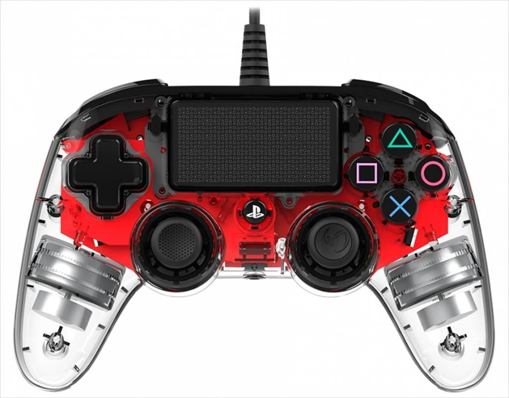 GAME PAD WIRED NACON ILLUMINATED COMPACT (for PC, PS4), w/Headset jack, RED, SLEH-00469