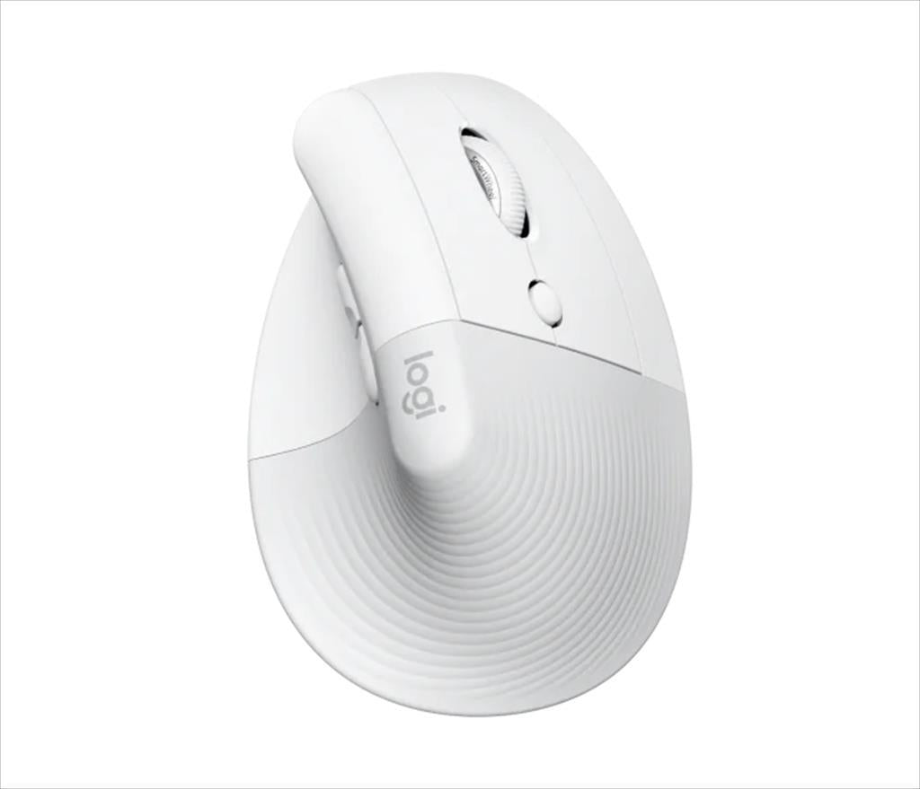 MOUSE WIRELESS LOGITECH LIFT VERTICAL ERGONOMIC OPTICAL w/ Bluetooth Logi Bolt, Off-White, 910-006475