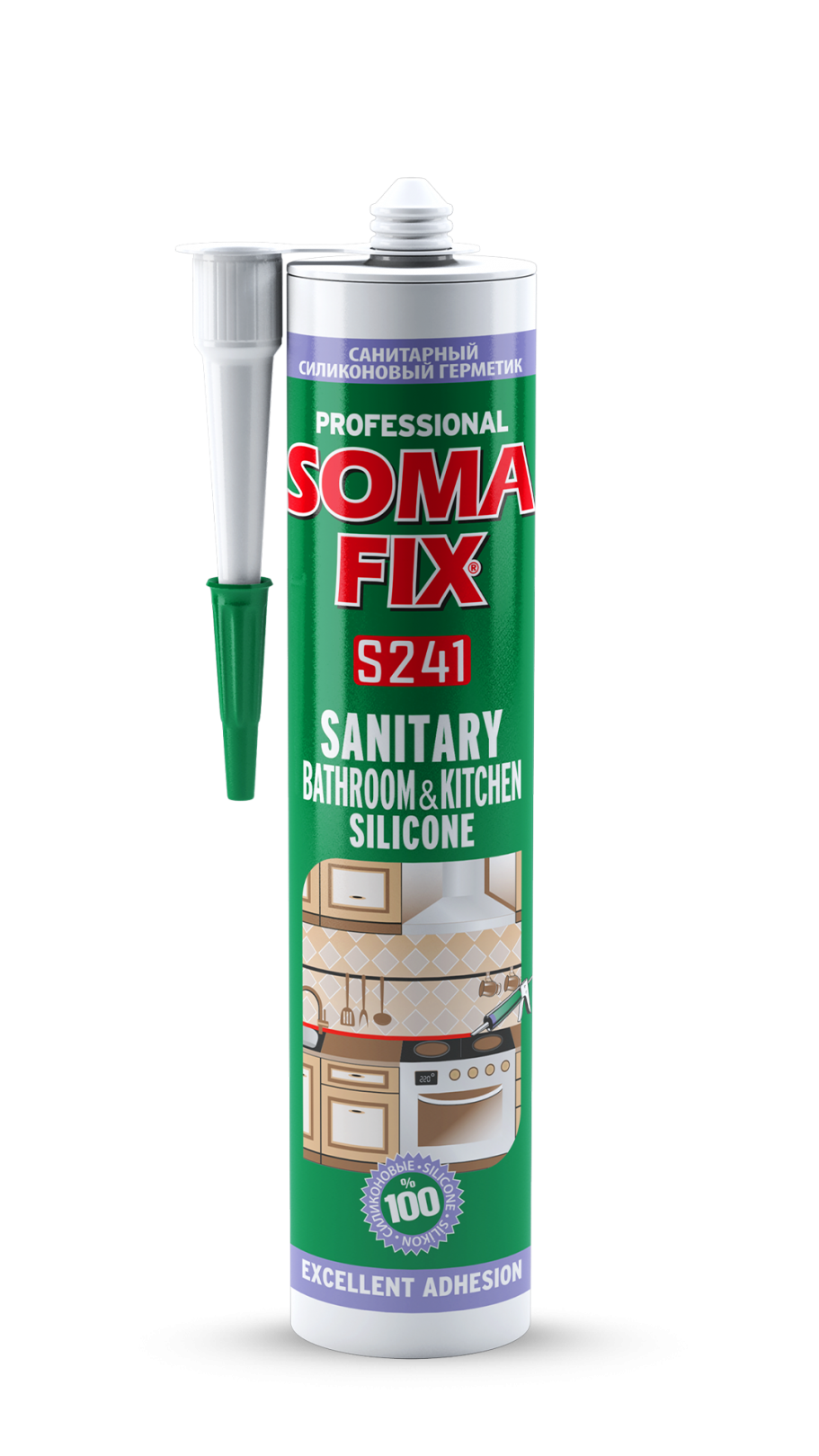 Силикон санитарен бел SOMAFIX - S241
